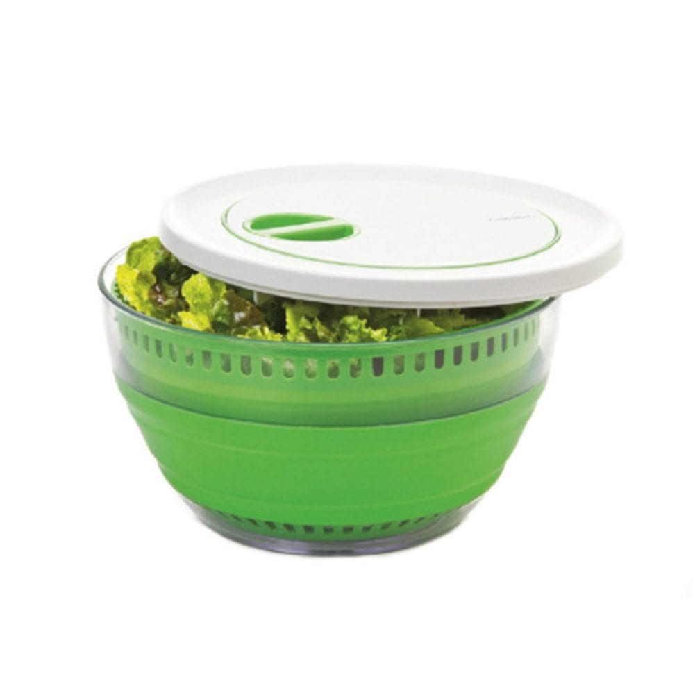 Collapsible Salad Spinner - Non-scratch Nylon Spinning Colander
