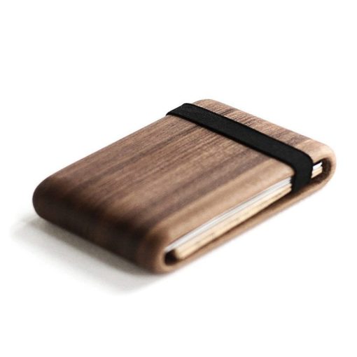 Wood Wallet, Walnut with Elastic