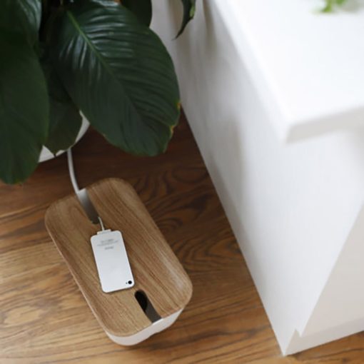 Modern Cable Box, Natural and White