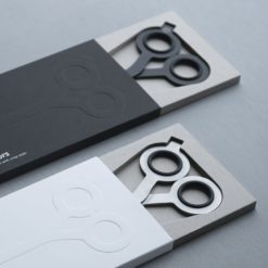 Box Cutter Scissors in Black (L) and Silver (R)