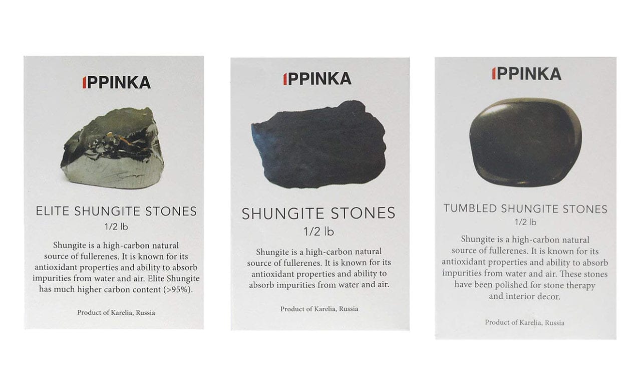 1/2 Pound IPPINKA Shungite Stones for Water Purification 10-20mm Stones Karelian 