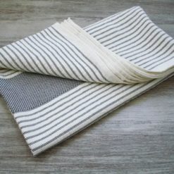 Linen Hammam Towel, Grey Striped