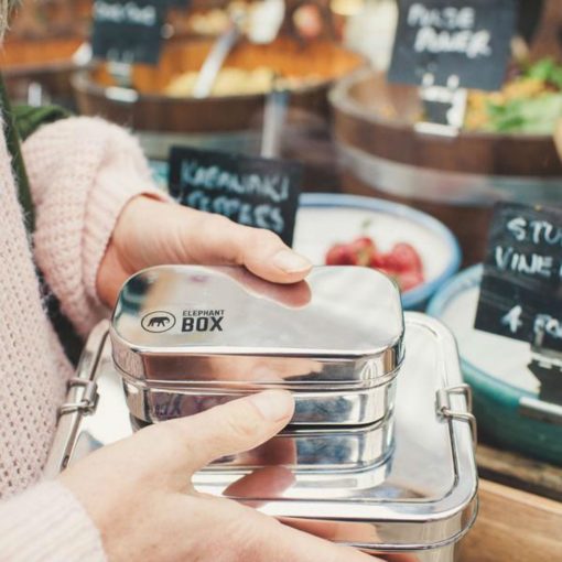 Stainless Steel Lunchbox - Single Tier with Snack Pod