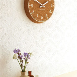 Cork Clock, White and Silver