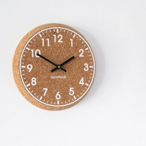 Cork Clock, White and Black