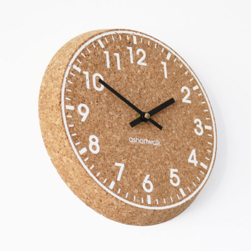 Cork Clock, White and Black