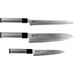 Japanese Heptagon Silver Knives 3-Piece Set