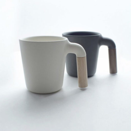Ceramic & Wood Coffee Cup