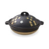 Donabe Clay Pot, Patterned Black and Natural 2 Litres