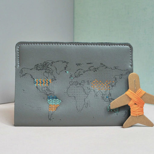 Stitch Passport Cover, Grey