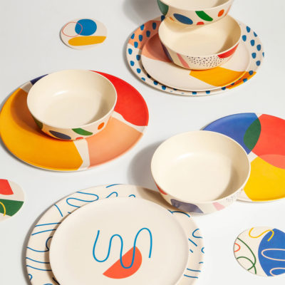 Abstract Bamboo Dinner Plates Set - IPPINKA