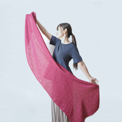 Gauze Shawl, Wine-Dyed Deep Red