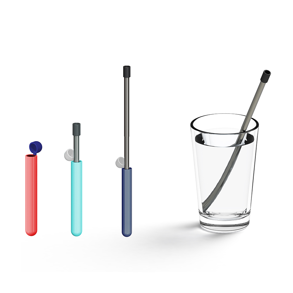 Custom Reusable Straws | Telescopic Stainless Steel Straw in Aluminum Case