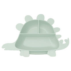 Dinosaur Learning Plate, Stegosaurus, Mint Green