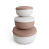 Set of 3 Nesting Silicone Containers, Chestnut Brown
