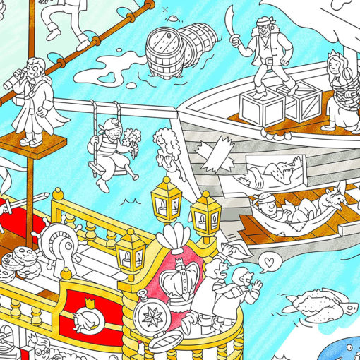 Giant Coloring Poster, Pirates