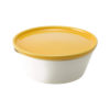 3-Minute Ceramic Steamer, White with Yellow Lid