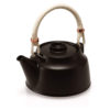 Dobin Tea Set, Black Teapot with Wooden Handle