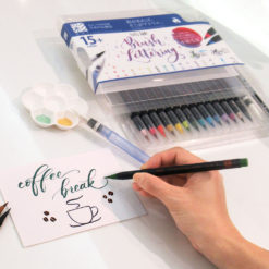 15-Set Watercolor Fude Brush Pens, Calligraphy