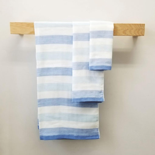 Senshu Towels, Two-Tone Stripes, Blue