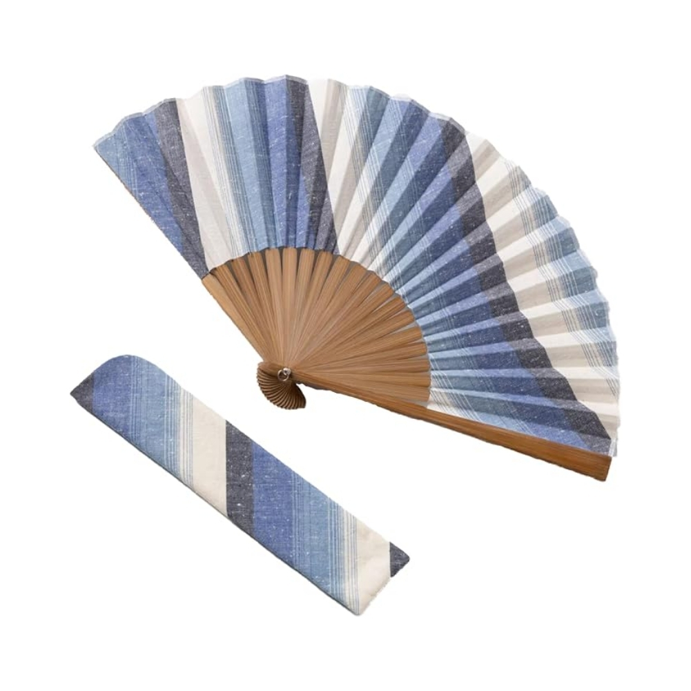 Tsumugi Cotton Hand Fan